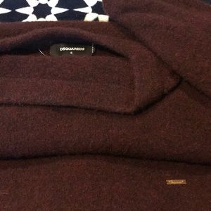 Dsquared2 burgundy wool and yak men’s sweater